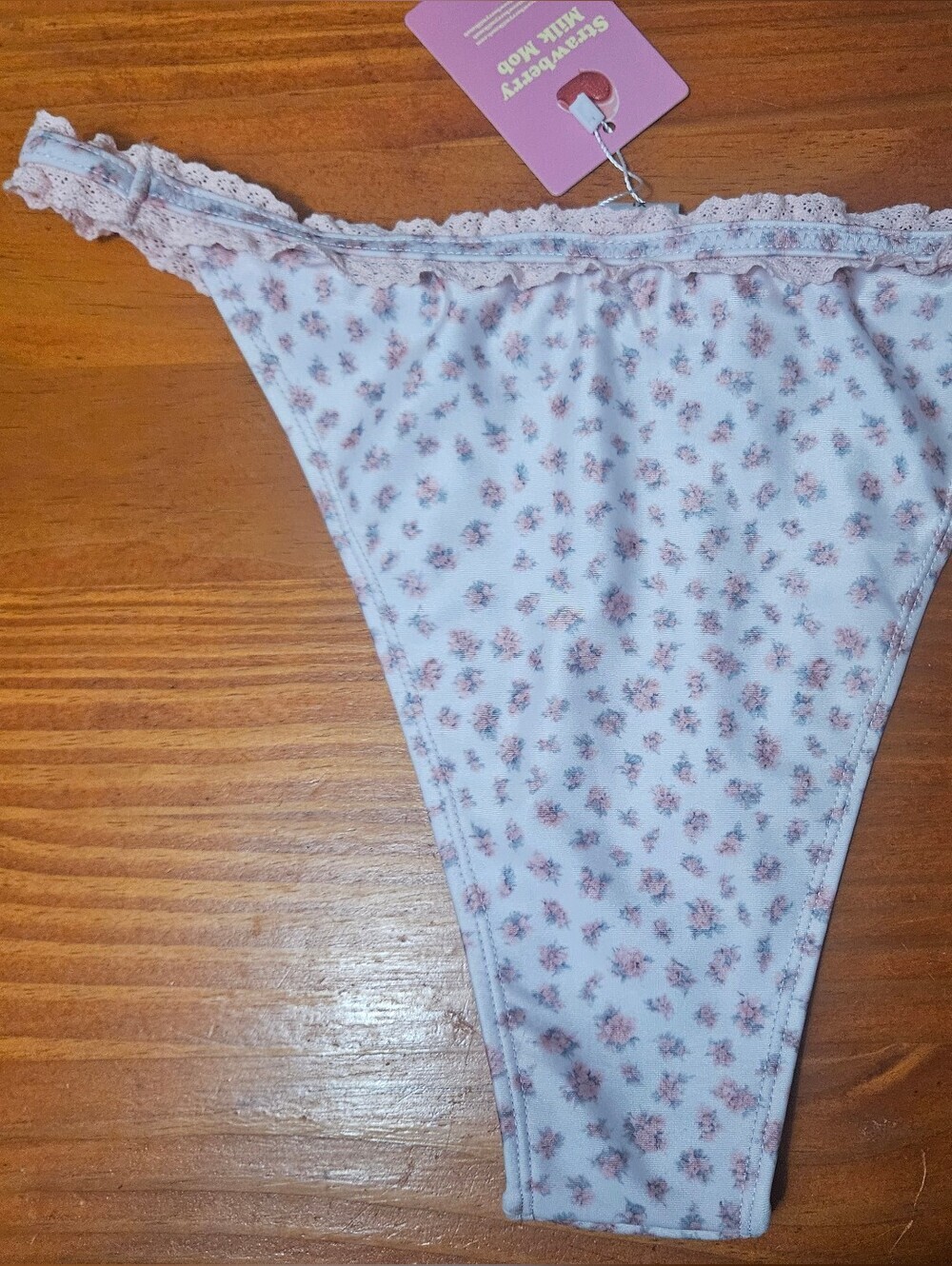 strawberry milk mob Pink Floral Cheeky Bikini Bottoms XL! - Picture 6 of 6